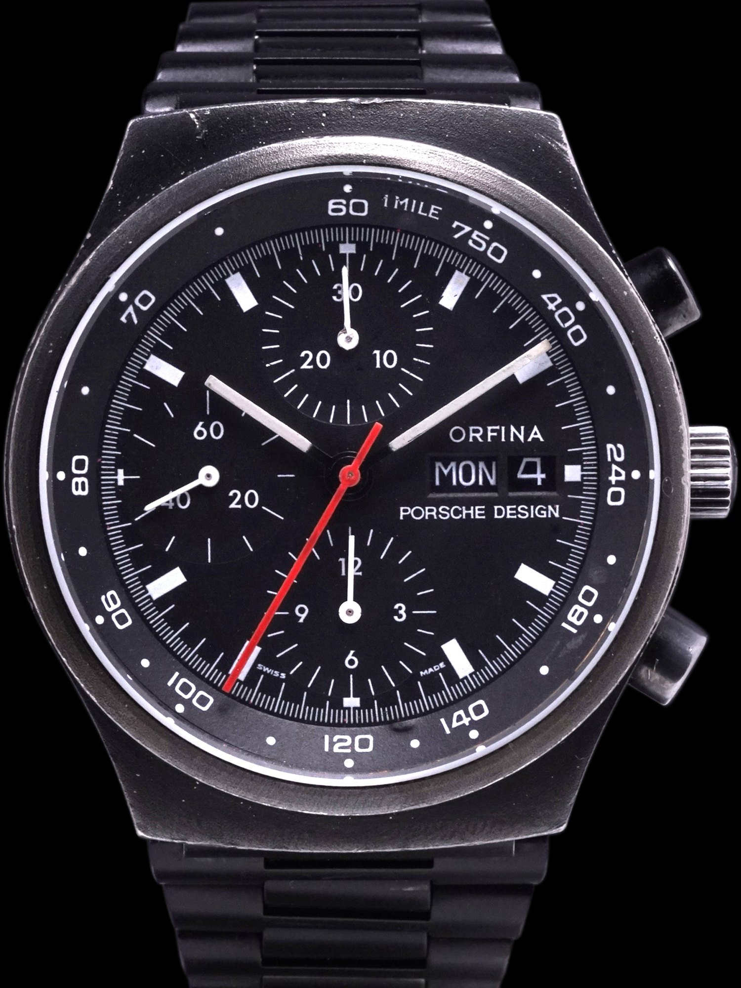 تصویر منبع؛ ساعت مچی کرنوگراف Orfina Porsche Design رفرنس 7750 با پوشش PVD
