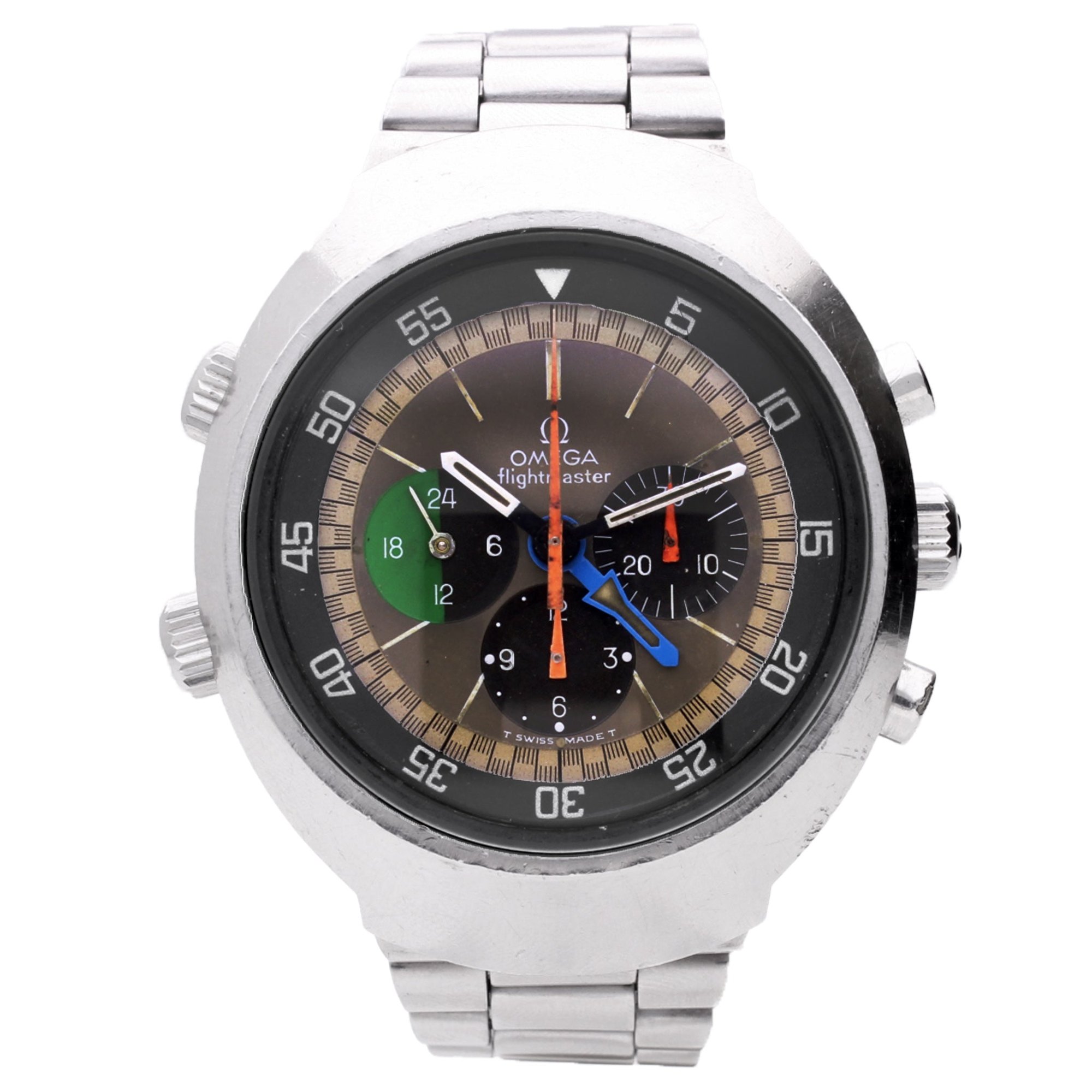 تصویر منبع؛ ساعت مچی کرنوگراف امگا OMEGA Flightmaster نسل اول رفرنس 145.013 ساخت ۱۹۶۹
