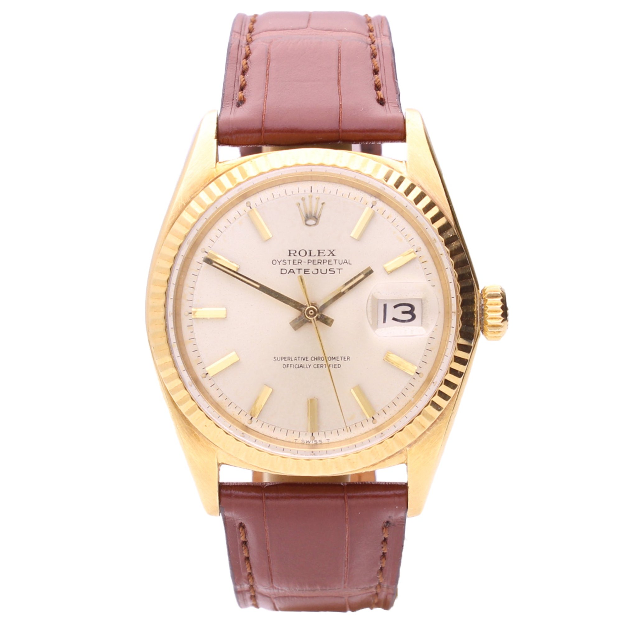 تصویر منبع؛ ساعت مچی Rolex رفرنس 1601 مدل Datejust Oyster Perpetual از طلای زرد ۱۸ عیار