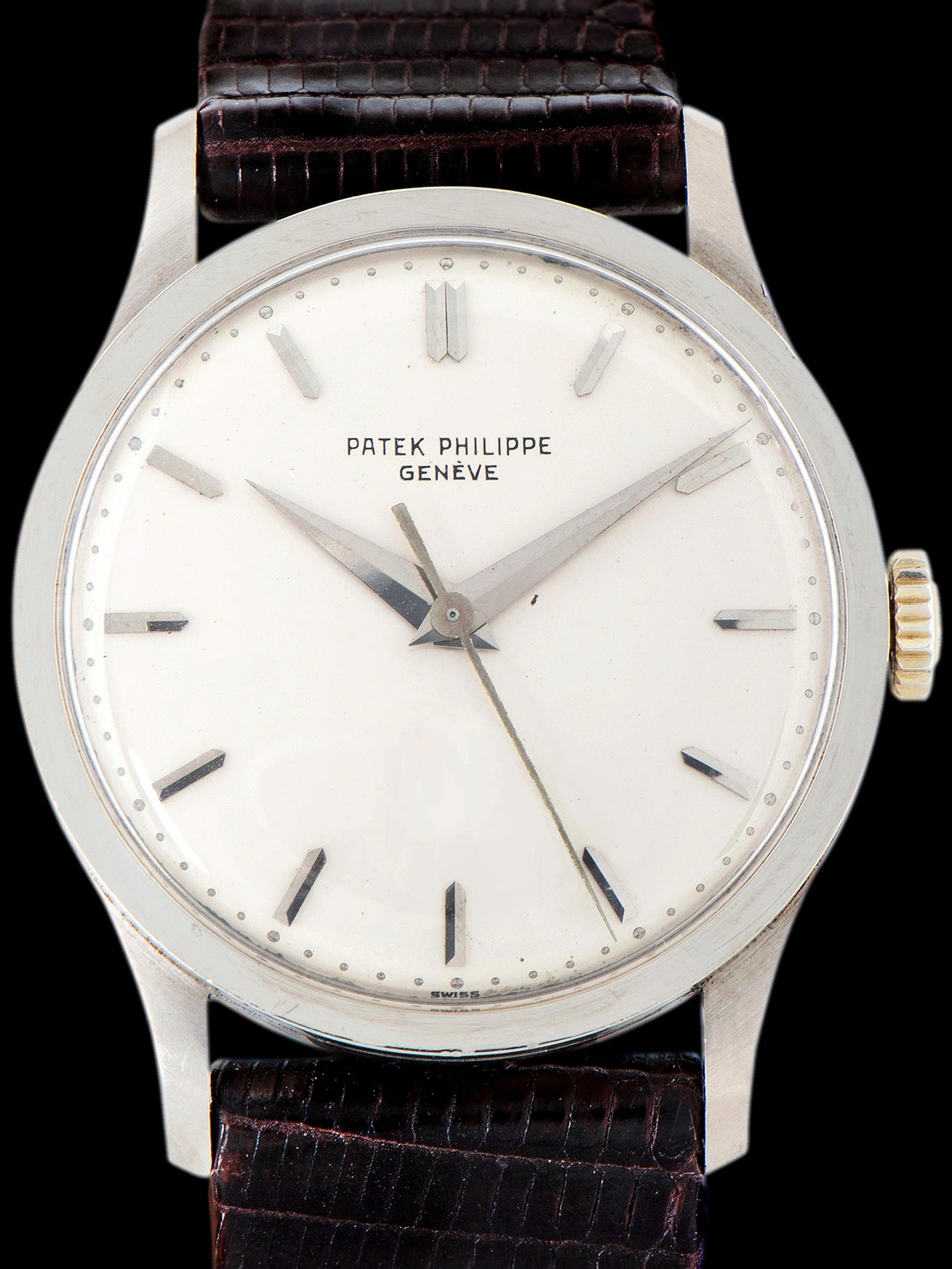 تصویر منبع؛ ساعت Patek Philippe Calatrava 18K WG (Ref. 570) مدل ۱۹۶۹ با وضعیت Unpolished