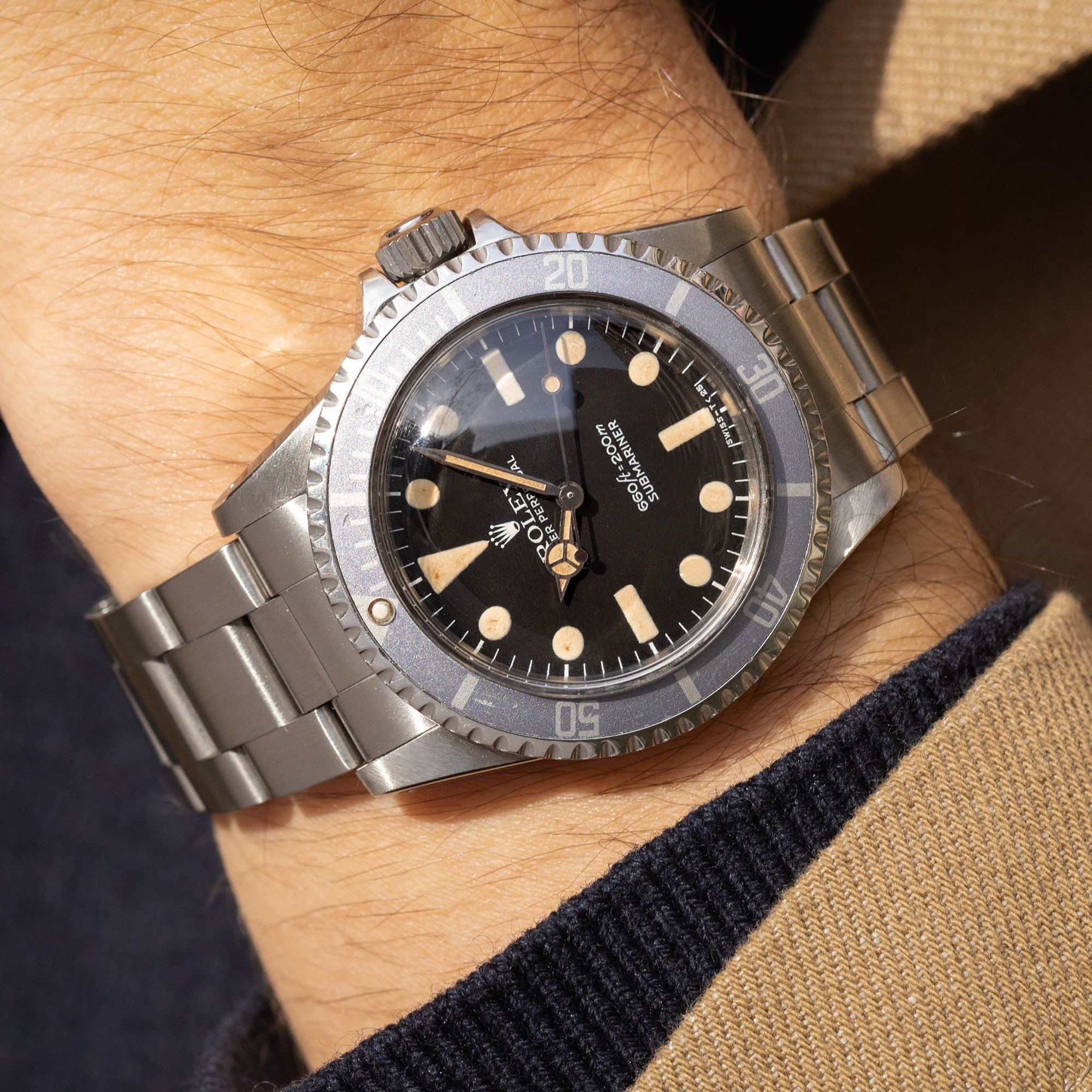 تصویر منبع؛ ساعت مچی Rolex Submariner رفرنس 5513 با صفحه Maxi MK1