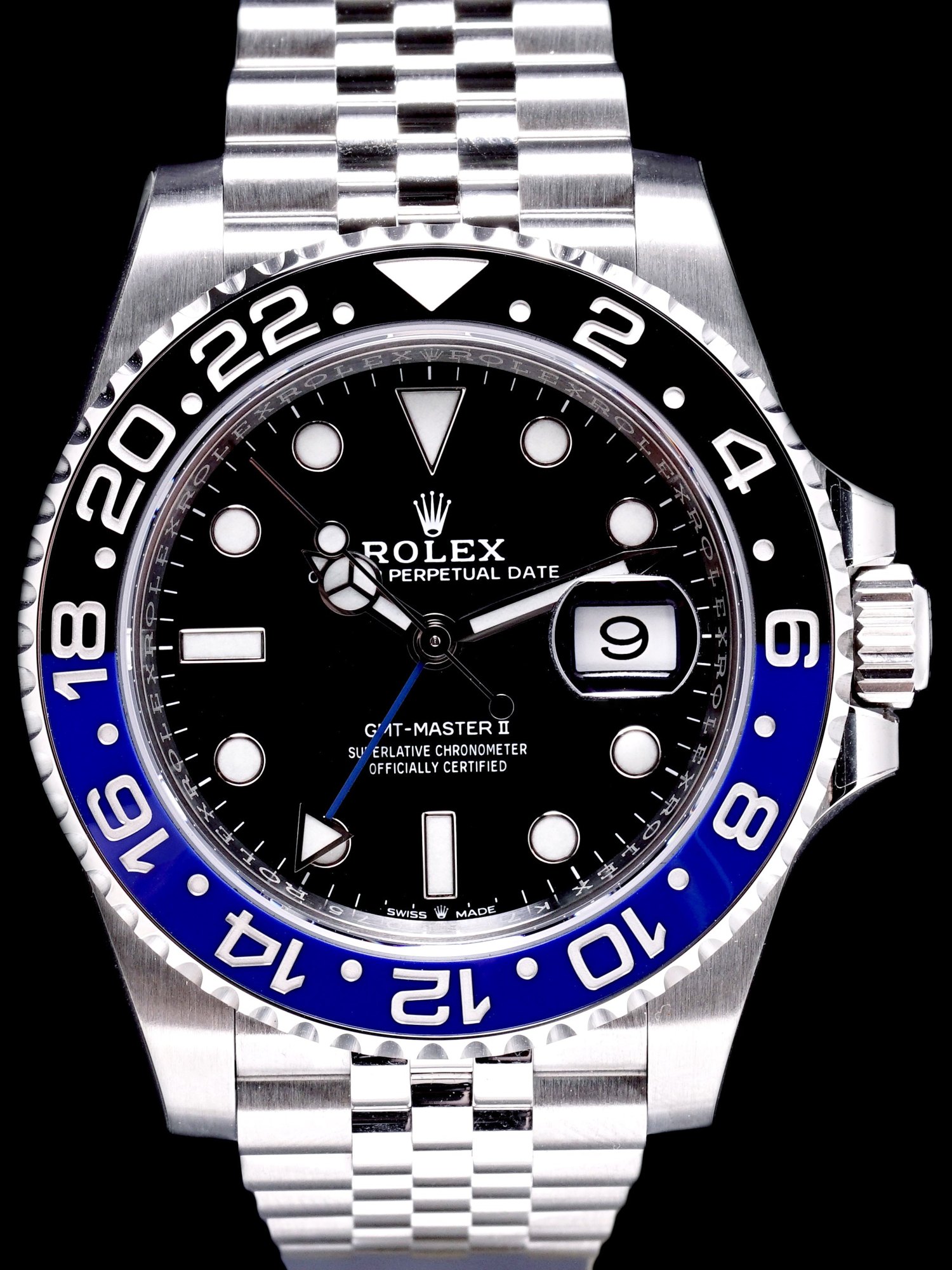 تصویر منبع؛ ساعت مچی Rolex GMT-Master II رفرنس 126710BLNR ملقب به Batman مدل ۲۰۱۹