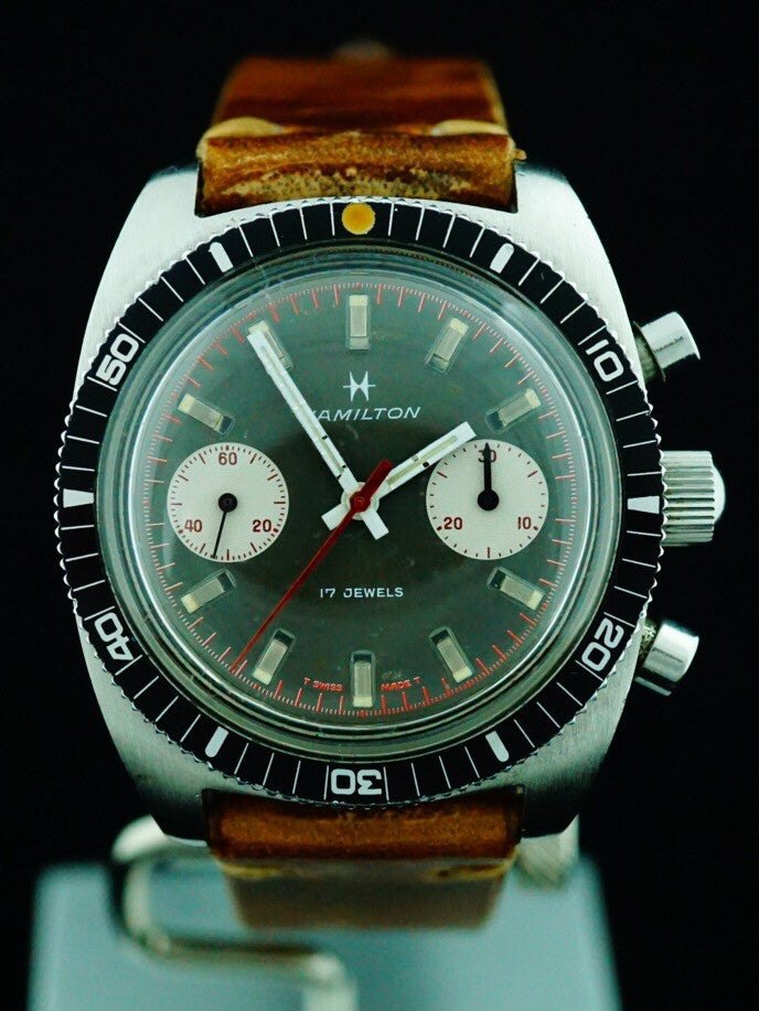 تصویر منبع؛ ساعت مچی کرنوگراف Hamilton مدل Chrono-Diver "Big Eye" سال ۱۹۷۰