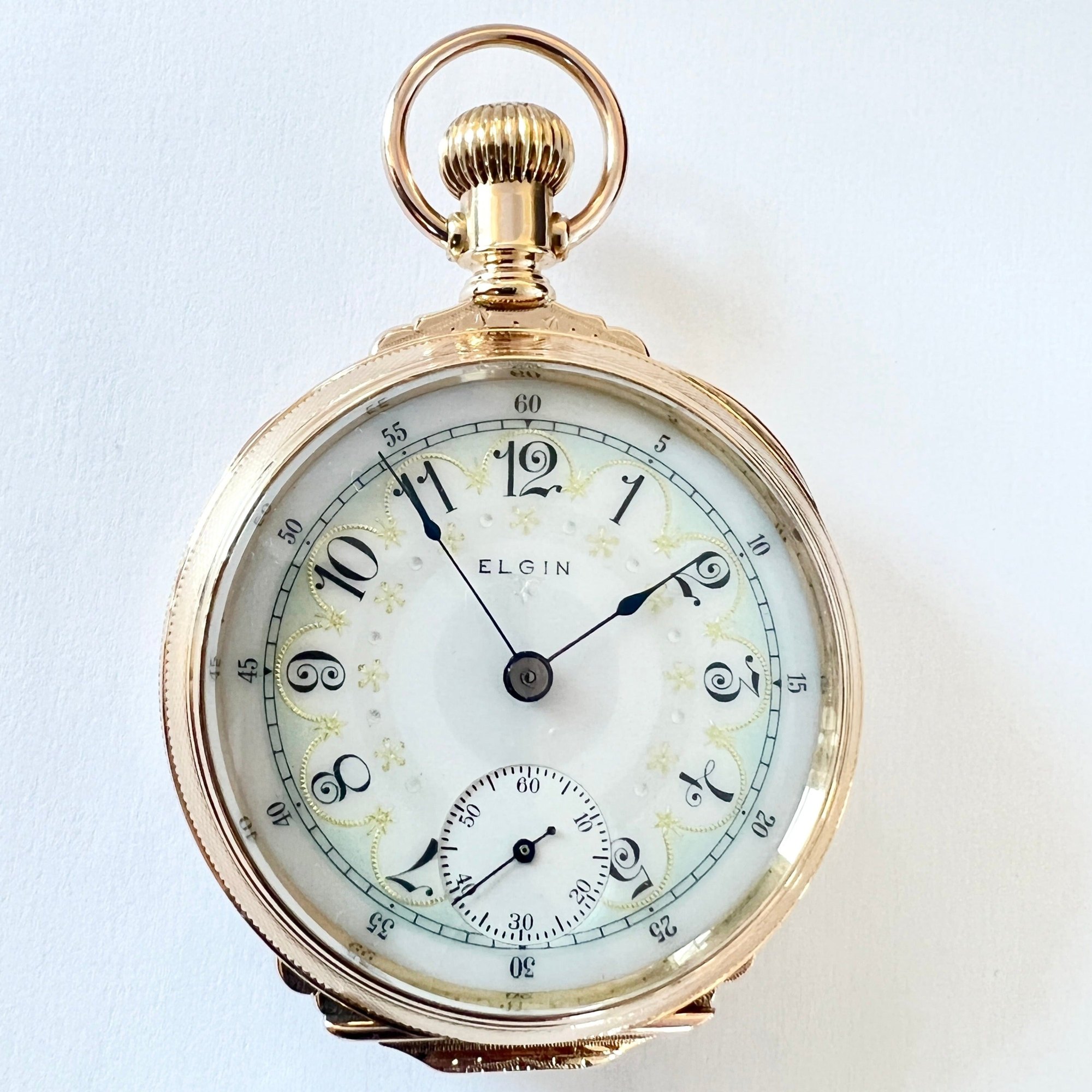 تصویر منبع؛ ساعت جیبی Elgin مدل G.M. Wheeler گرید 44 با قاب روکش طلای 14K سال 1890