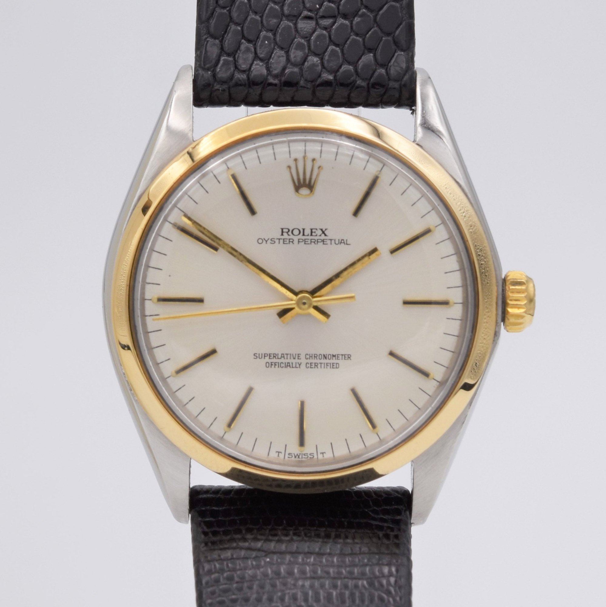 تصویر منبع؛ ساعت مچی Rolex Oyster Perpetual رفرنس 1002 استیل و بزل طلا