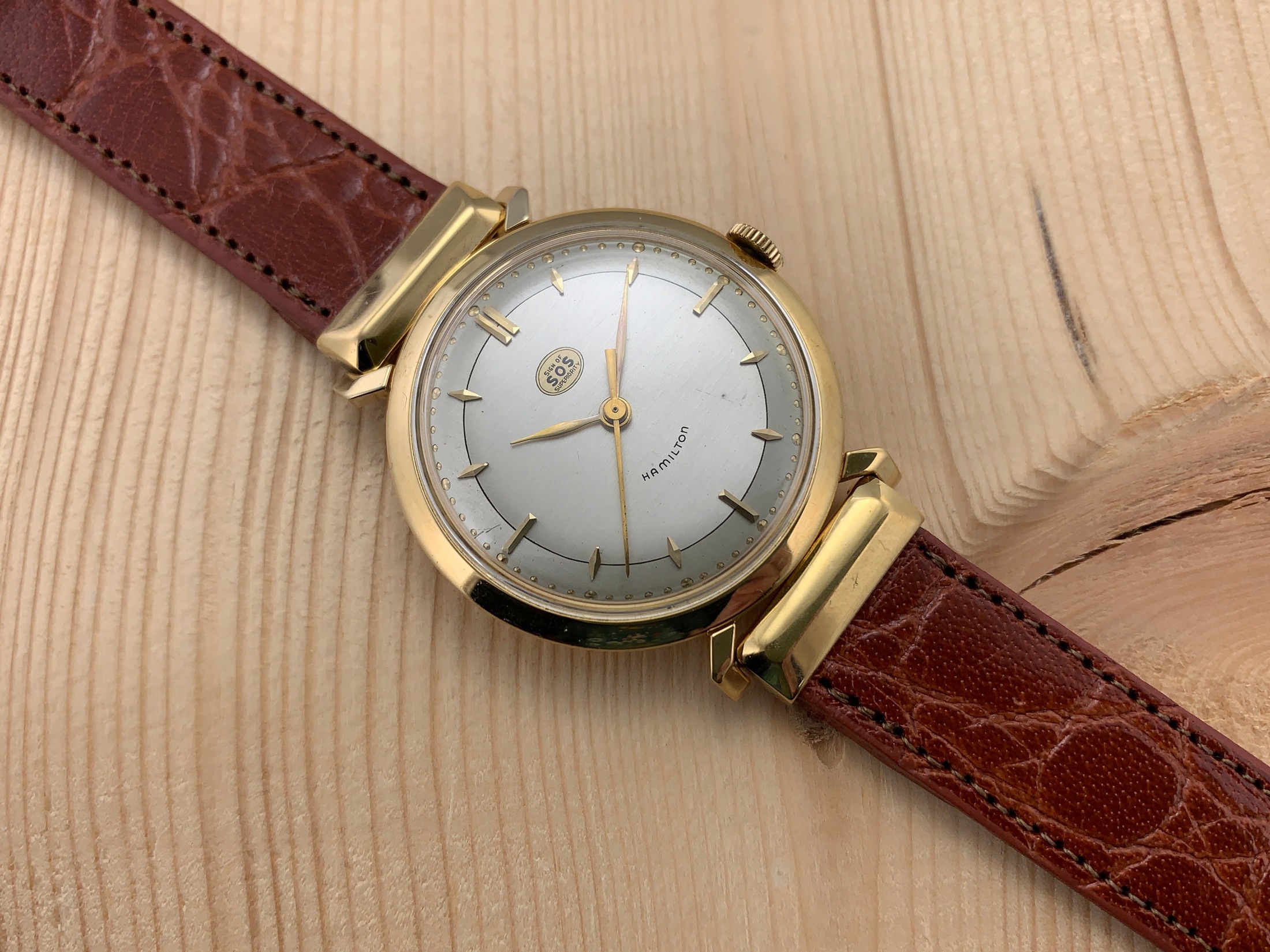 تصویر منبع؛ ساعت مچی وینتیج Hamilton Hartman 18K Yellow Gold