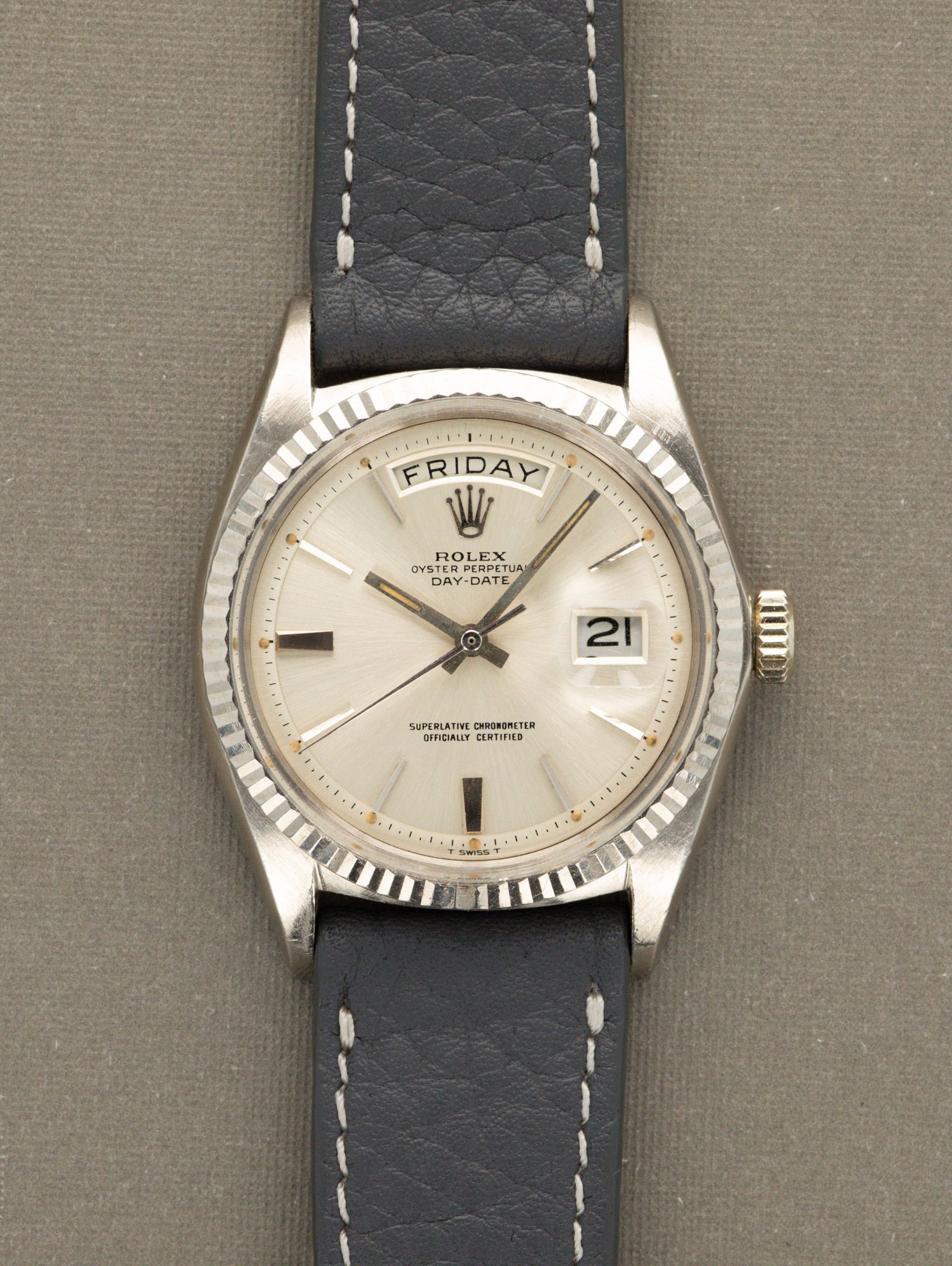 تصویر منبع؛ ساعت مچی Rolex Day-Date رفرنس 1803/9 با صفحه نقرهای Door Stop