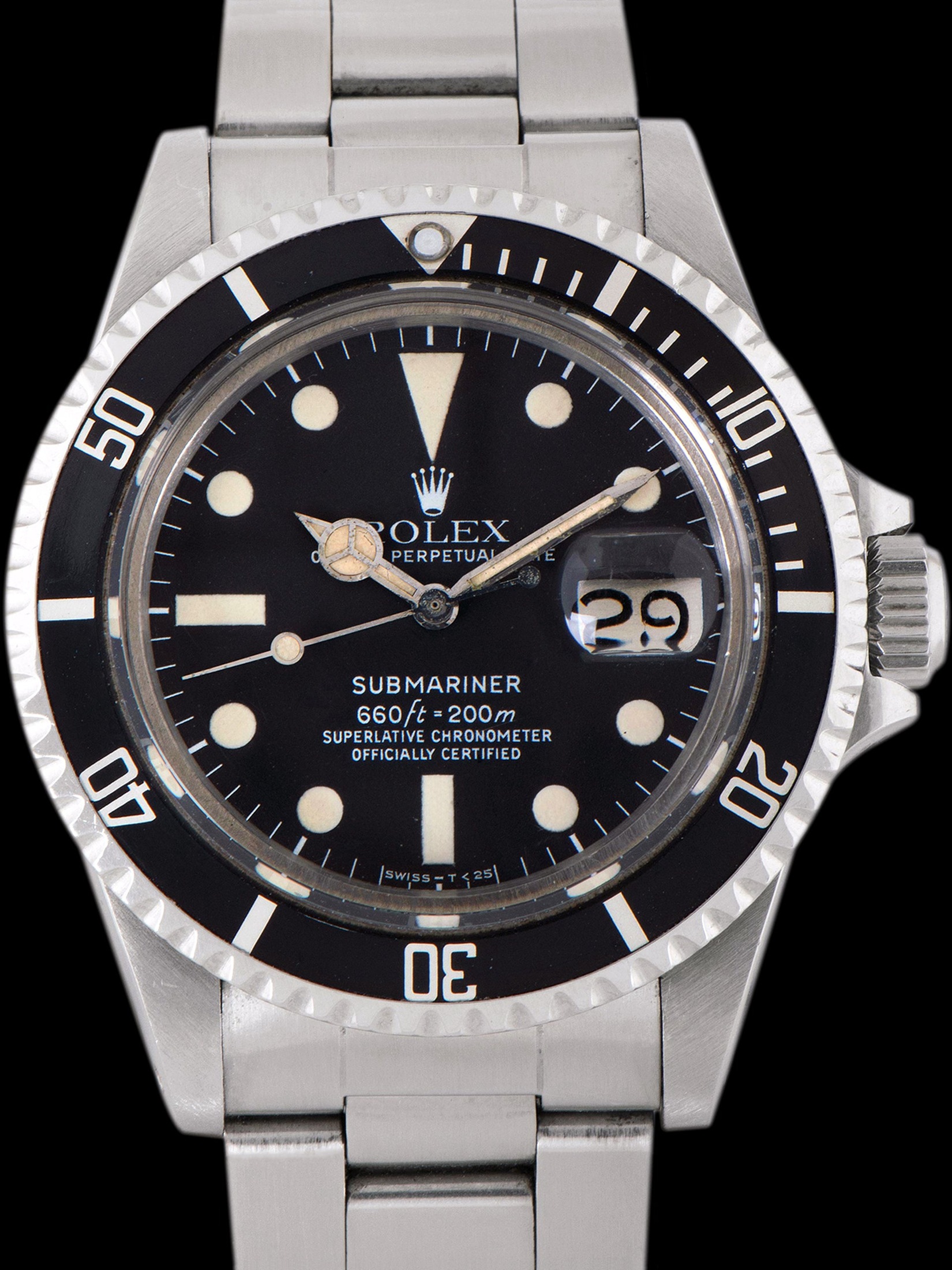 تصویر منبع؛ ساعت Rolex Submariner (Ref. 1680) مدل ۱۹۷۹ با صفحه Mk. II