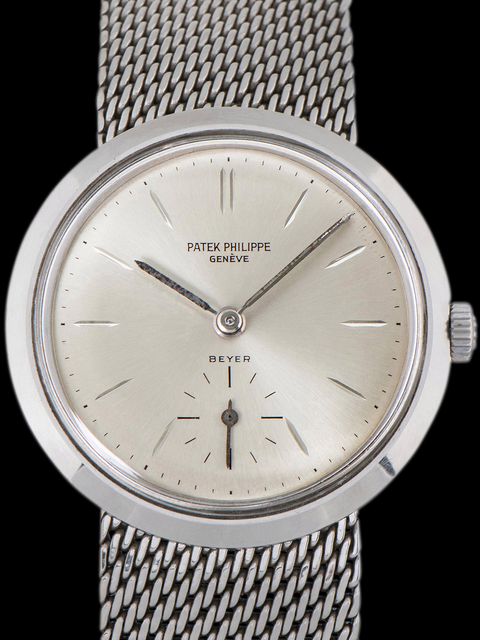 تصویر منبع؛ ساعت Patek Philippe Calatrava Anti-Magnetic 'First Series' (Ref. 3418) با صفحه Beyer