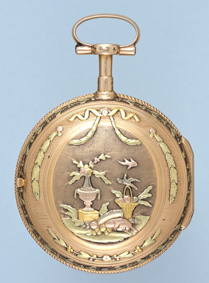 ساعت جیبی ورژ طلا سهرنگ اثر Charles LeRoy، اواخر قرن هجدهم