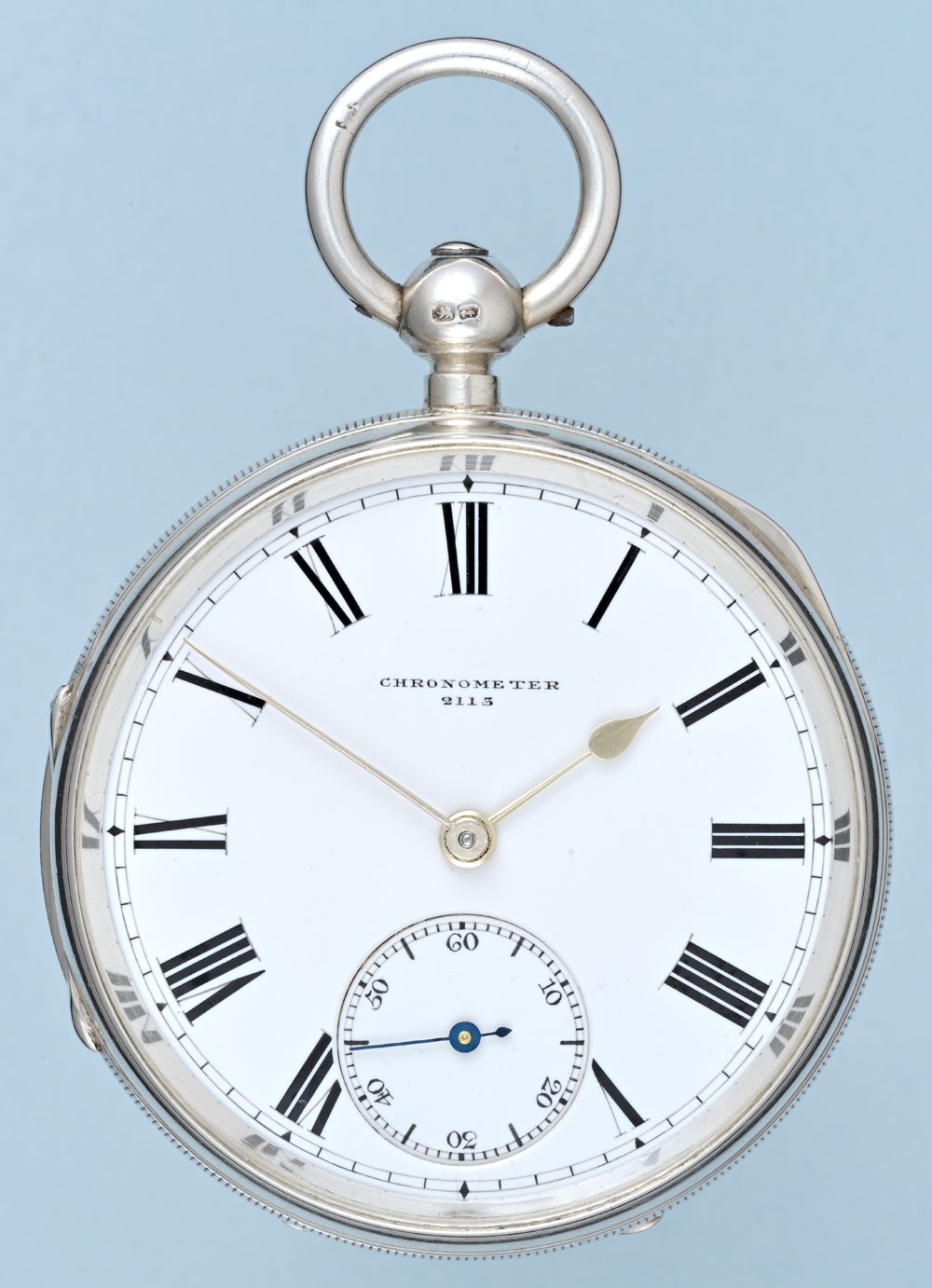 تصویر منبع؛ ساعت جیبی انگلیسی Patent Union Chronometer با قاب نقره، قرن نوزدهم