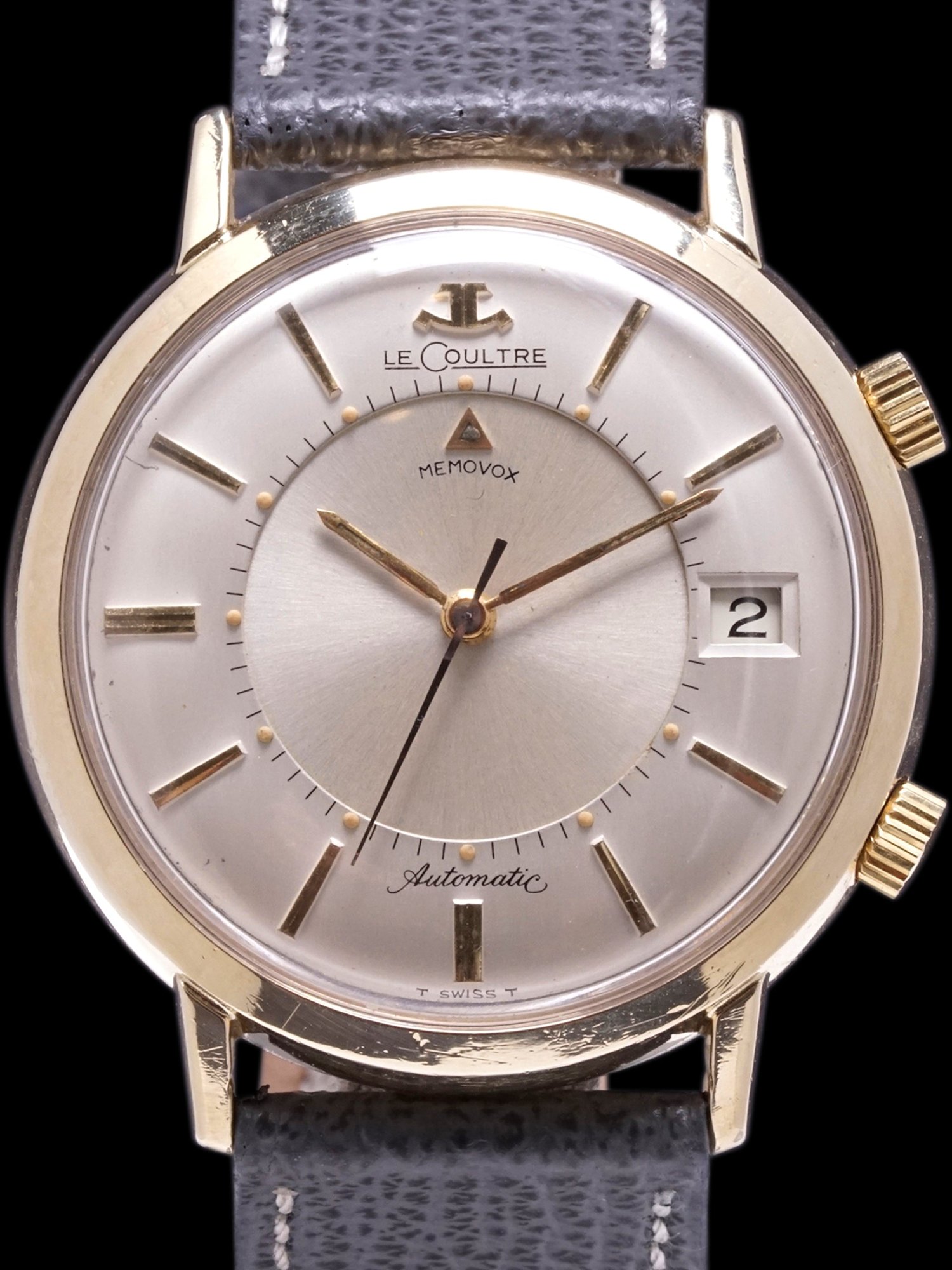 تصویر منبع؛ ساعت مچی LeCoultre Memovox Alarm رفرنس E855 روکش طلای ۱۰ عیار