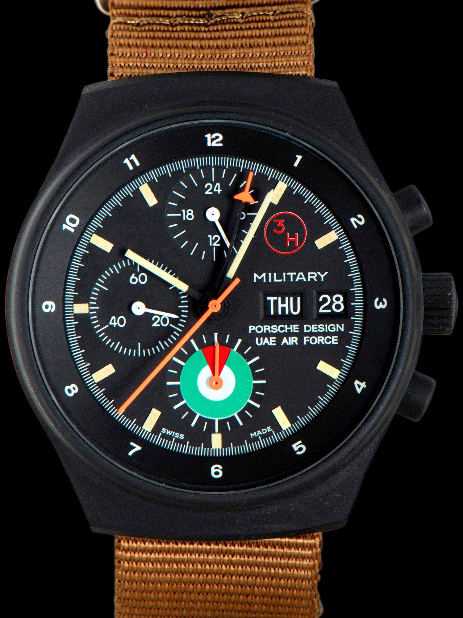 تصویر منبع؛ ساعت مچی Orfina Porsche Design مدل Military Chronograph رفرنس 7177 سفارش نیروی هوایی امارات