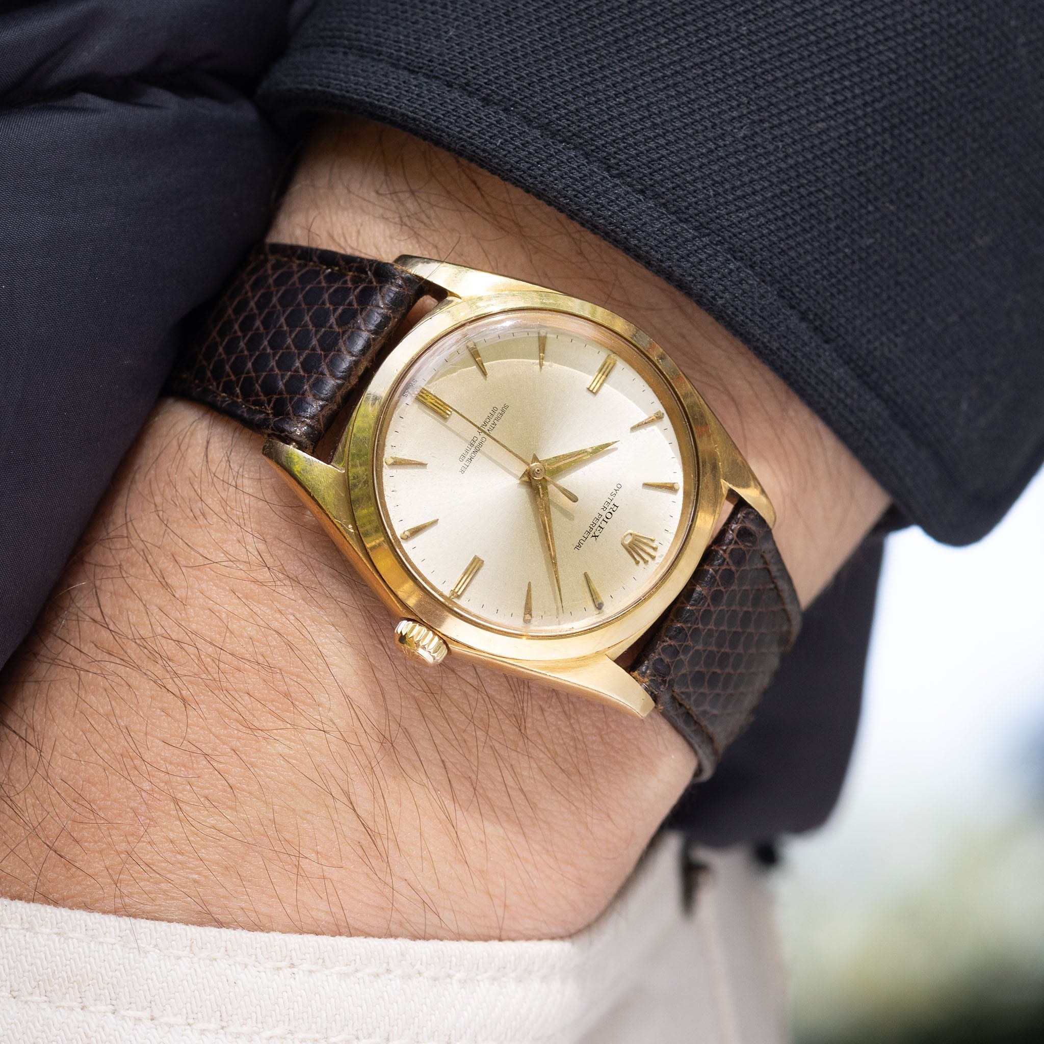 ساعت مچی رولکس Rolex Oyster Perpetual رفرنس 1012 طلا ۱۸ عیار، سال ۱۹۶۳