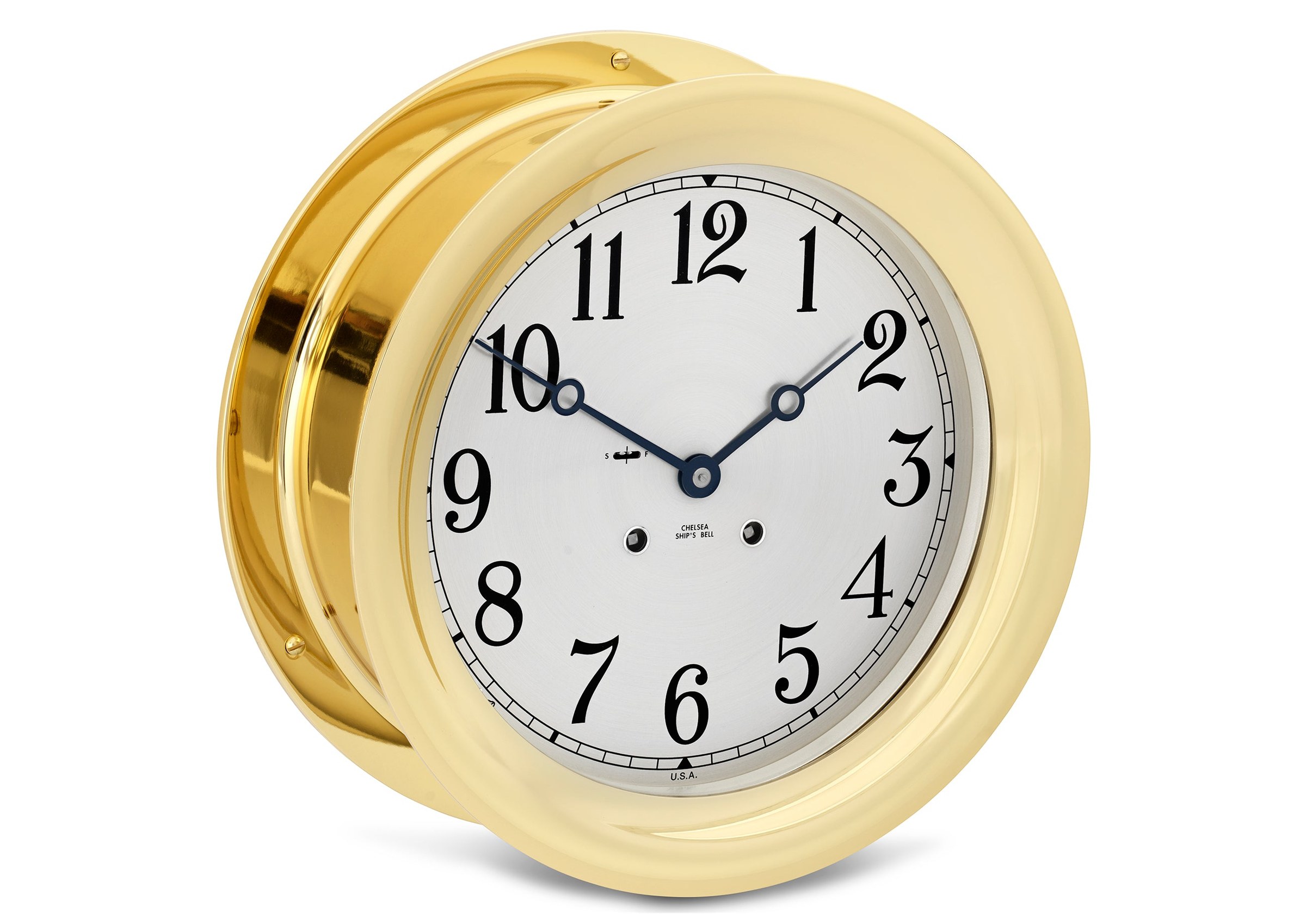 ساعت دیواری دریایی برنجی Chelsea Clock مدل Ship's Bell کالیبر 4L سایز ۸ ۱/۲ اینچ