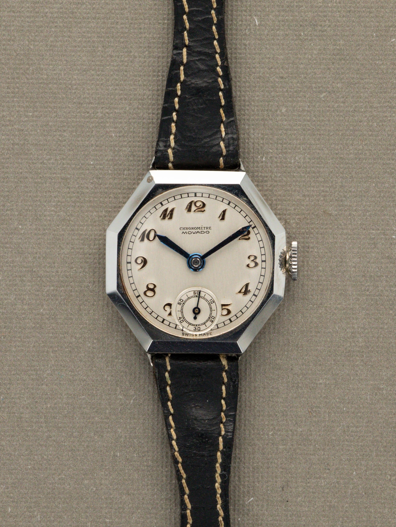تصویر منبع؛ Movado 'Ladies' Octagonal 'Cocktail' Chronometer - 'Brushed' Silver 'Breguet' Dial LNOS