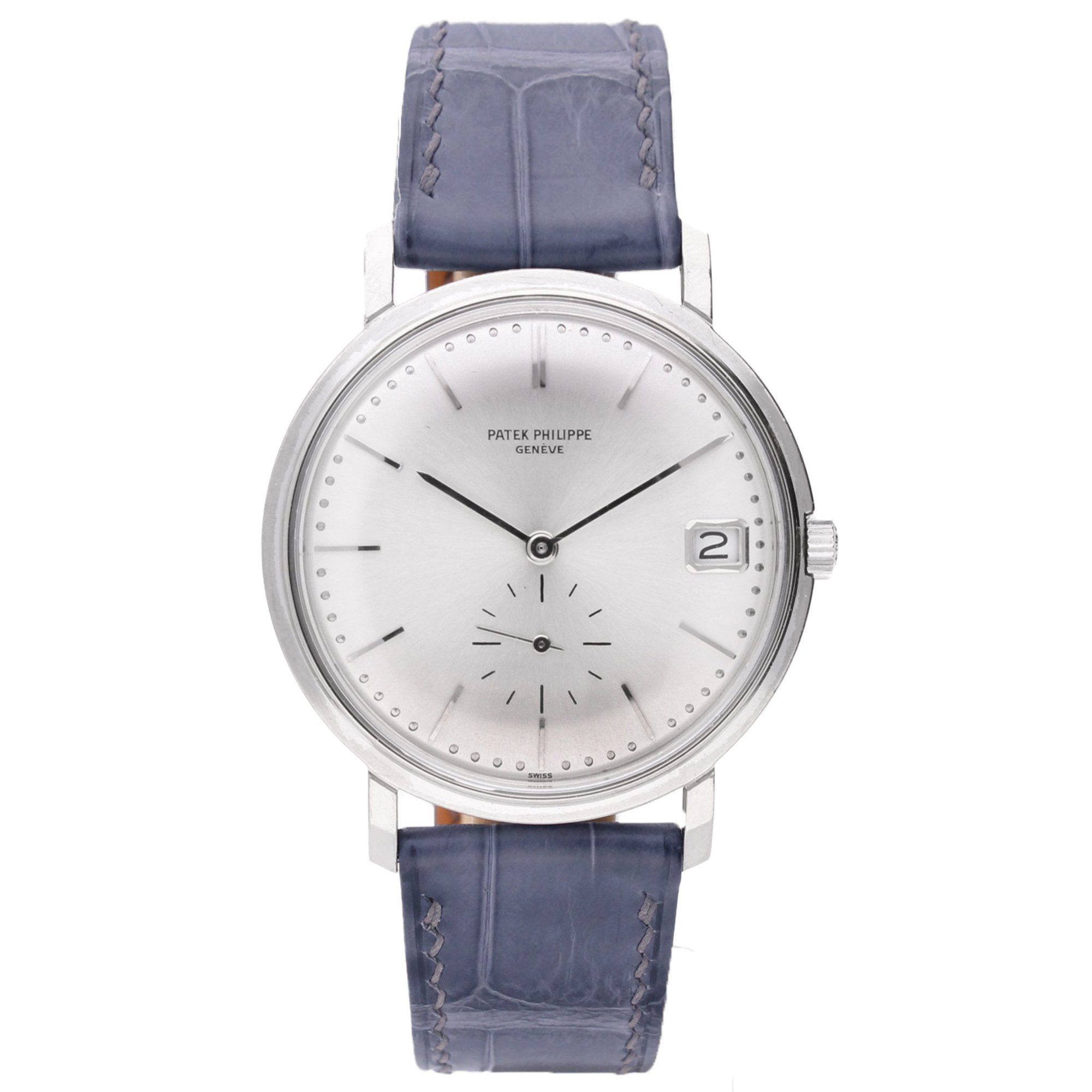 تصویر منبع؛ ساعت مچی خودکار Patek Philippe Calatrava رفرنس 3445 طلای سفید، ۱۹۷۱