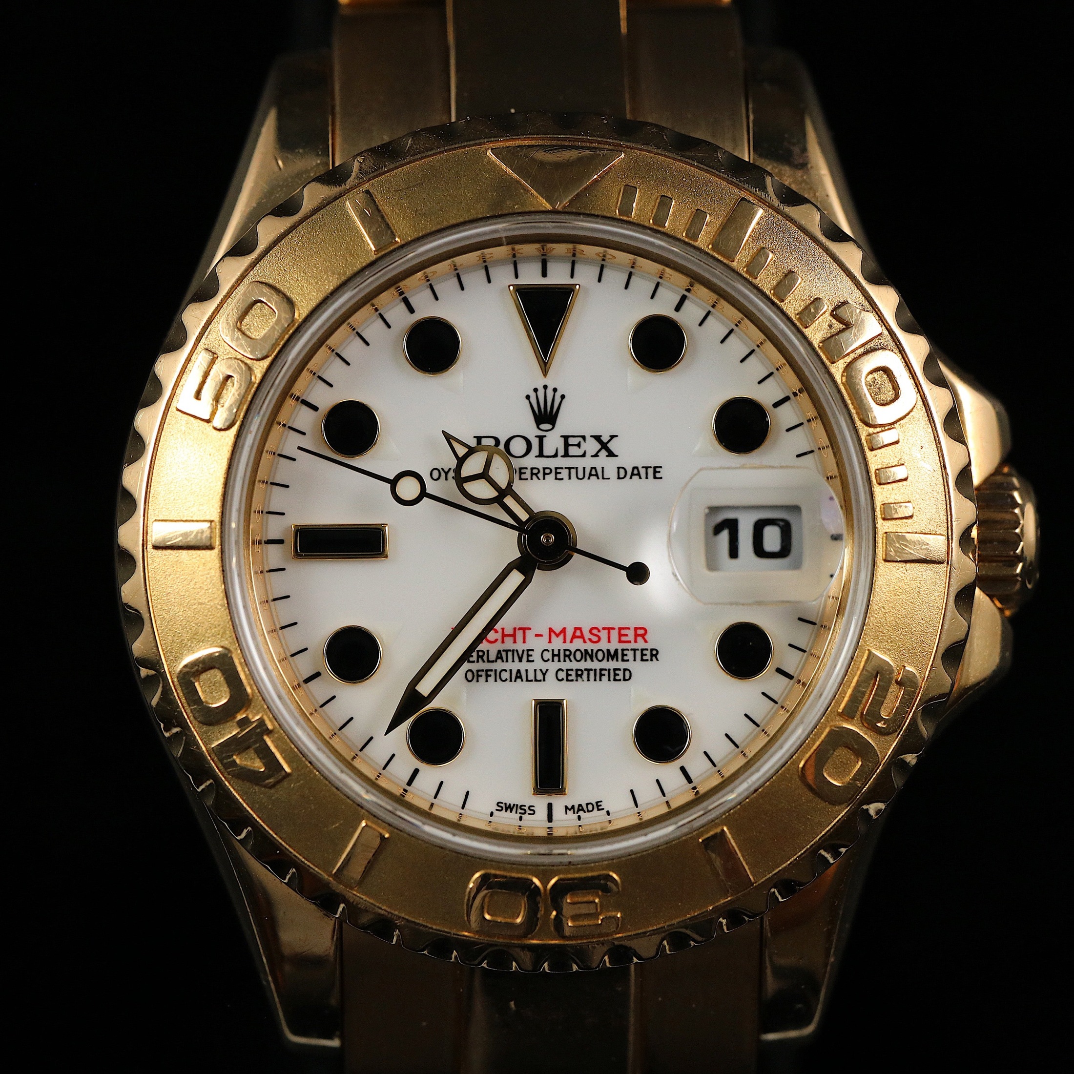 تصویر منبع؛ ساعت Rolex Oyster Perpetual Date Yacht Master – رفرنس 169628 – طلای 18 عیار – 29 میلیمتری
